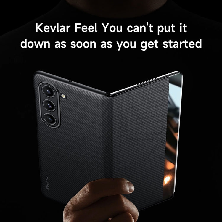 For Samsung Galaxy Z Fold4 SULADA Kevlar 600D Texture Smart Window Leather Phone Case(Purple) by SULADA