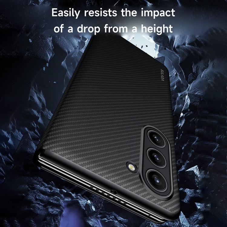 For Samsung Galaxy Z Fold4 SULADA Kevlar 600D Texture Smart Window Leather Phone Case(Purple) by SULADA