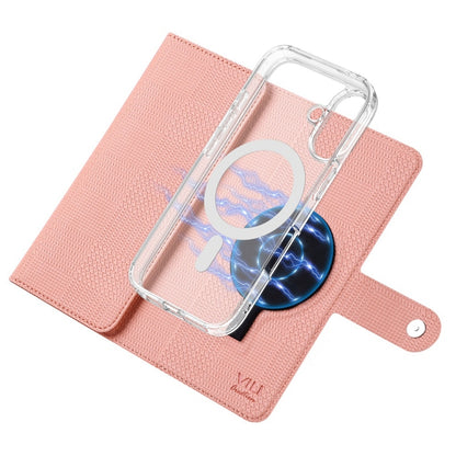 For iPhone 16 Pro Max ViLi GHA-C Series RFID MagSafe Magnetic Flip Leather Phone Case(Pink) by ViLi