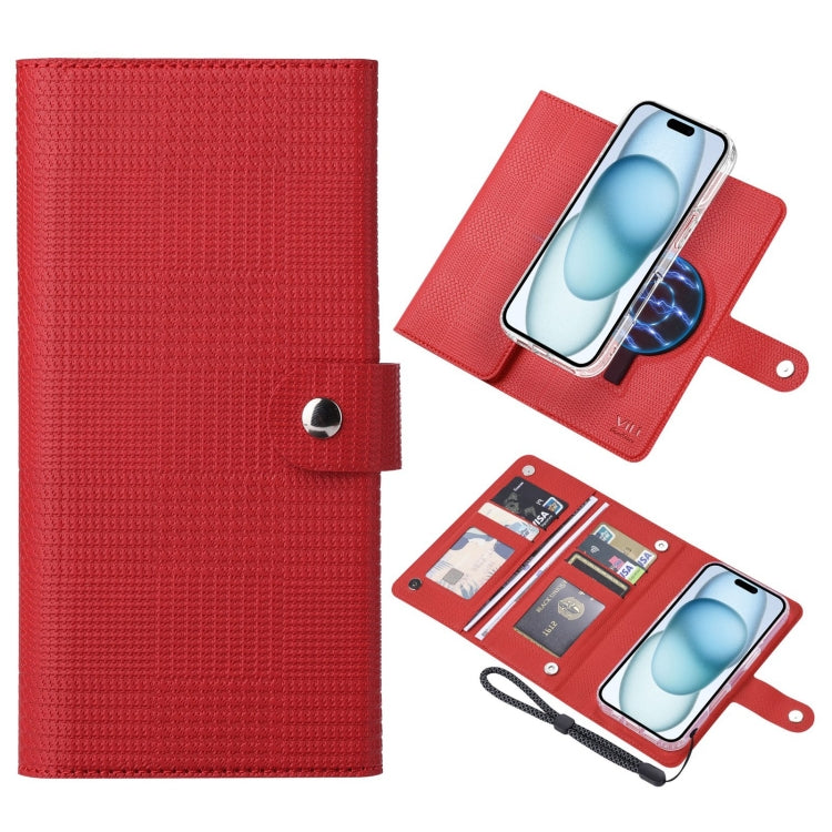 For iPhone 15 ViLi GHA-C Series RFID MagSafe Magnetic Flip Leather Phone Case(Red) by ViLi