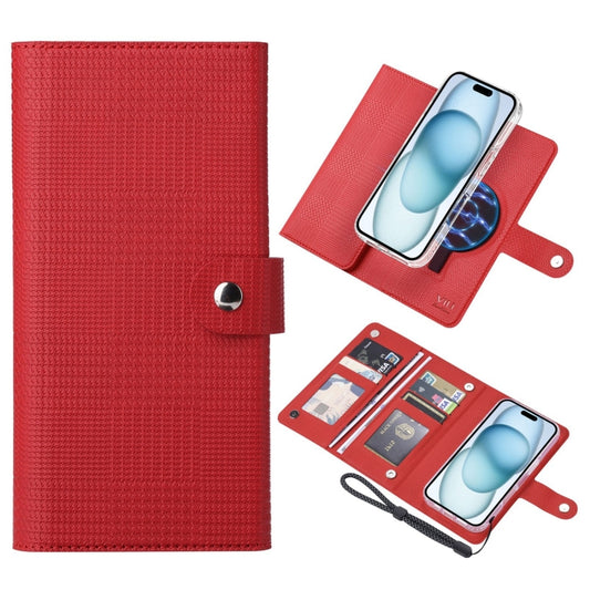 For iPhone 15 ViLi GHA-C Series RFID MagSafe Magnetic Flip Leather Phone Case(Red) by ViLi