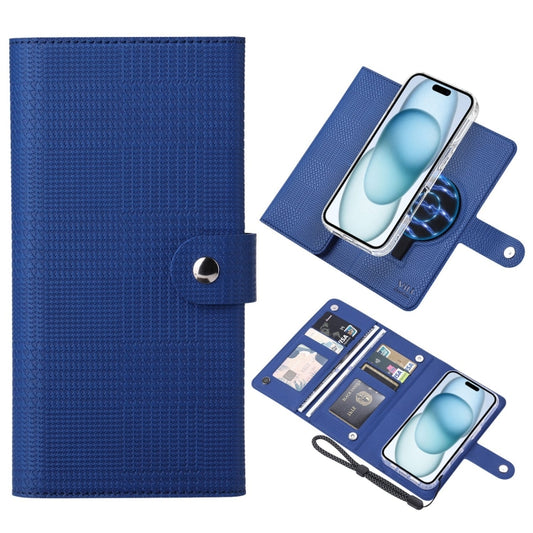For iPhone 15 ViLi GHA-C Series RFID MagSafe Magnetic Flip Leather Phone Case(Blue) by ViLi
