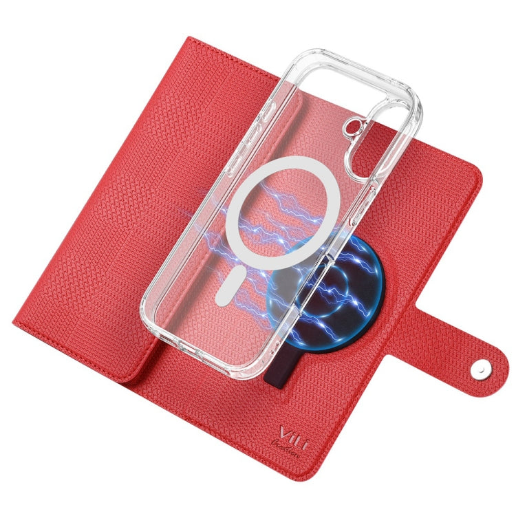 For iPhone 15 Plus ViLi GHA-C Series RFID MagSafe Magnetic Flip Leather Phone Case(Red) by ViLi