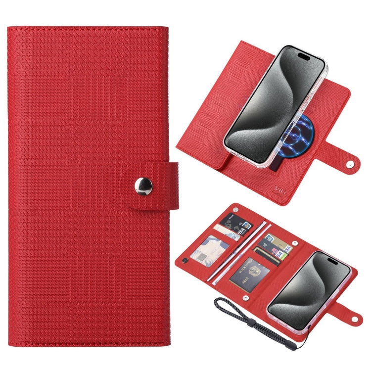 For iPhone 15 Pro ViLi GHA-C Series RFID MagSafe Magnetic Flip Leather Phone Case(Red) by ViLi