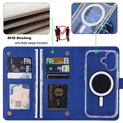 For iPhone 15 Pro Max ViLi GHA-C Series RFID MagSafe Magnetic Flip Leather Phone Case(Blue) by ViLi