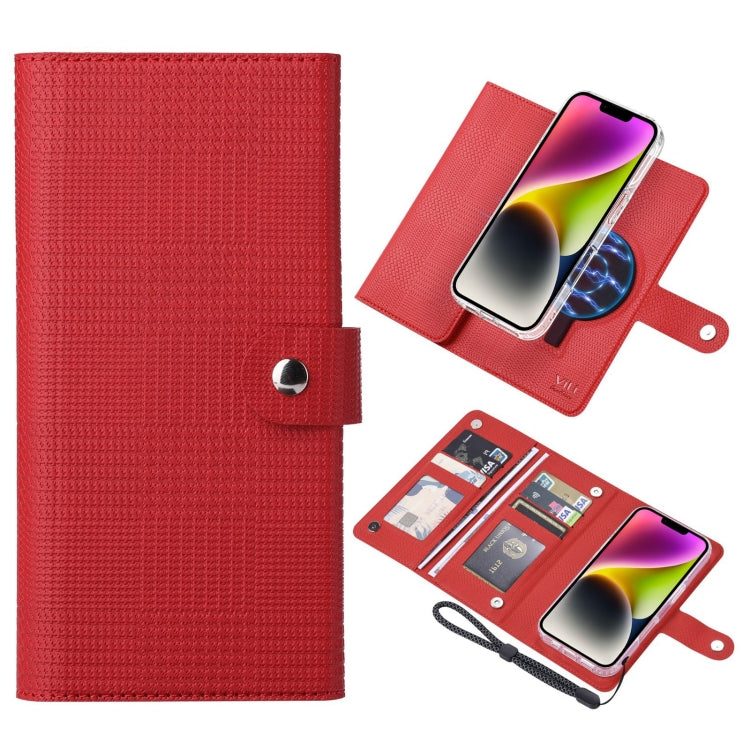 For iPhone 14 ViLi GHA-C Series RFID MagSafe Magnetic Flip Leather Phone Case(Red) by ViLi