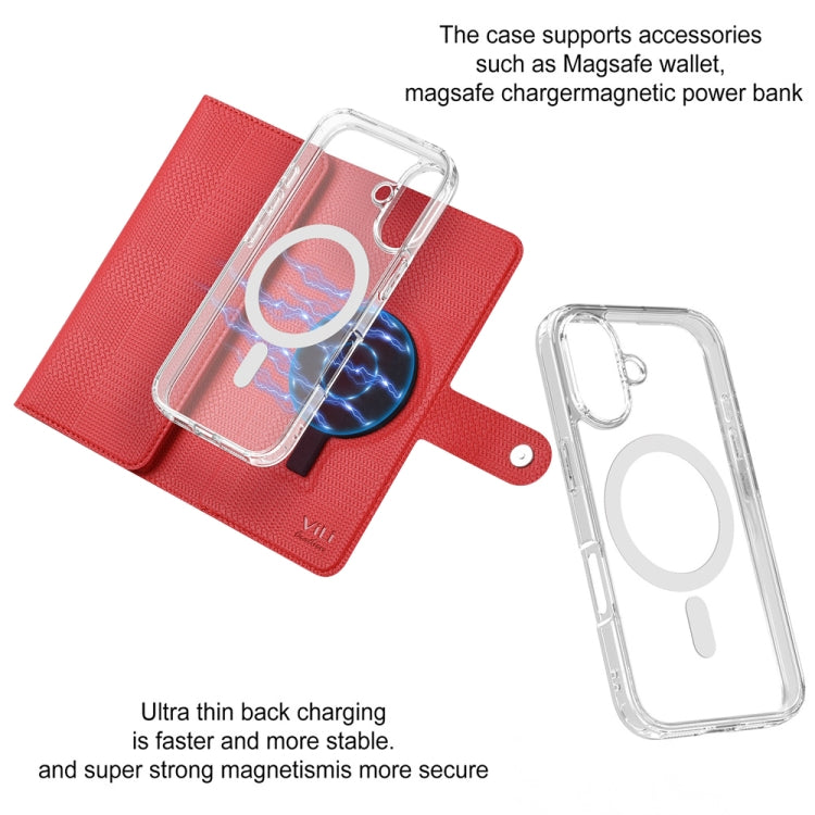 For iPhone 14 ViLi GHA-C Series RFID MagSafe Magnetic Flip Leather Phone Case(Red) by ViLi