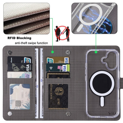 For iPhone 13 Pro Max ViLi GHA-C Series RFID MagSafe Magnetic Flip Leather Phone Case(Grey) by ViLi