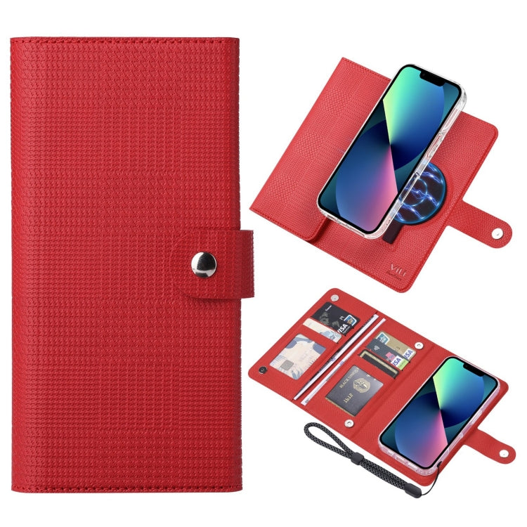 For iPhone 13 ViLi GHA-C Series RFID MagSafe Magnetic Flip Leather Phone Case(Red) by ViLi