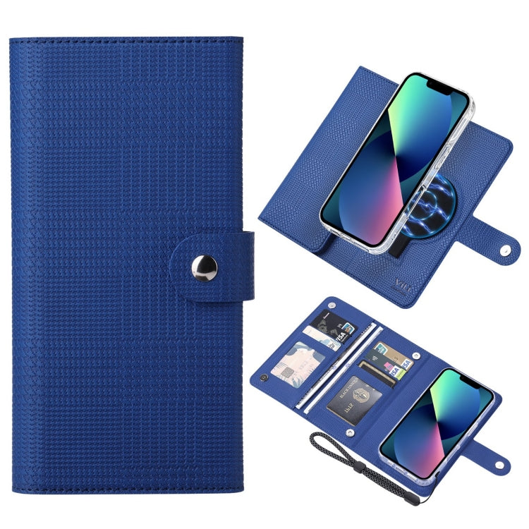For iPhone 13 ViLi GHA-C Series RFID MagSafe Magnetic Flip Leather Phone Case(Blue) by ViLi
