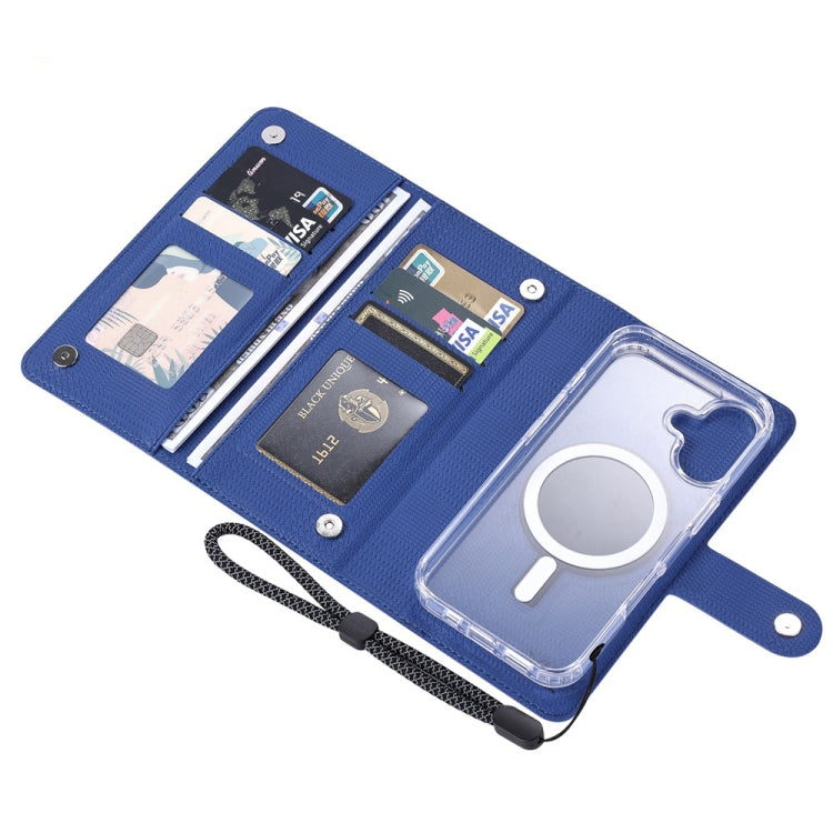 For iPhone 13 ViLi GHA-C Series RFID MagSafe Magnetic Flip Leather Phone Case(Blue) by ViLi