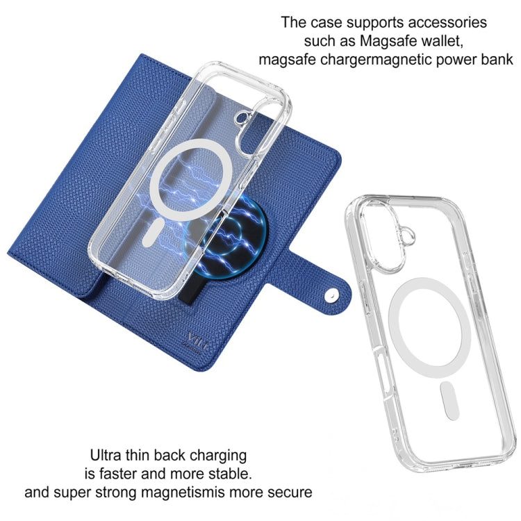 For iPhone 13 ViLi GHA-C Series RFID MagSafe Magnetic Flip Leather Phone Case(Blue) by ViLi