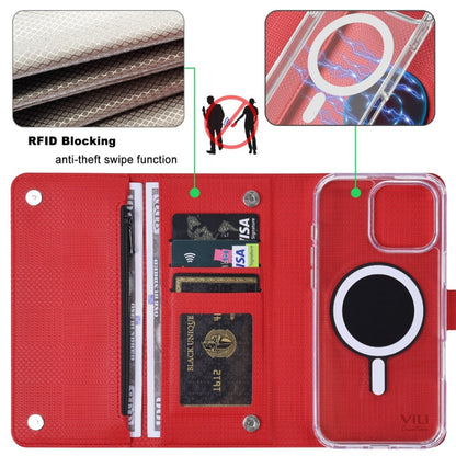 For iPhone 16 ViLi GHB-C Series RFID MagSafe Magnetic Flip Leather Phone Case(Red) by ViLi