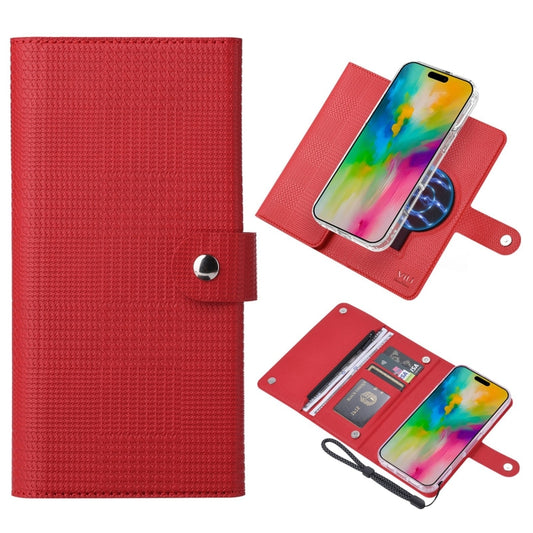 For iPhone 16 Pro Max ViLi GHB-C Series RFID MagSafe Magnetic Flip Leather Phone Case(Red) by ViLi