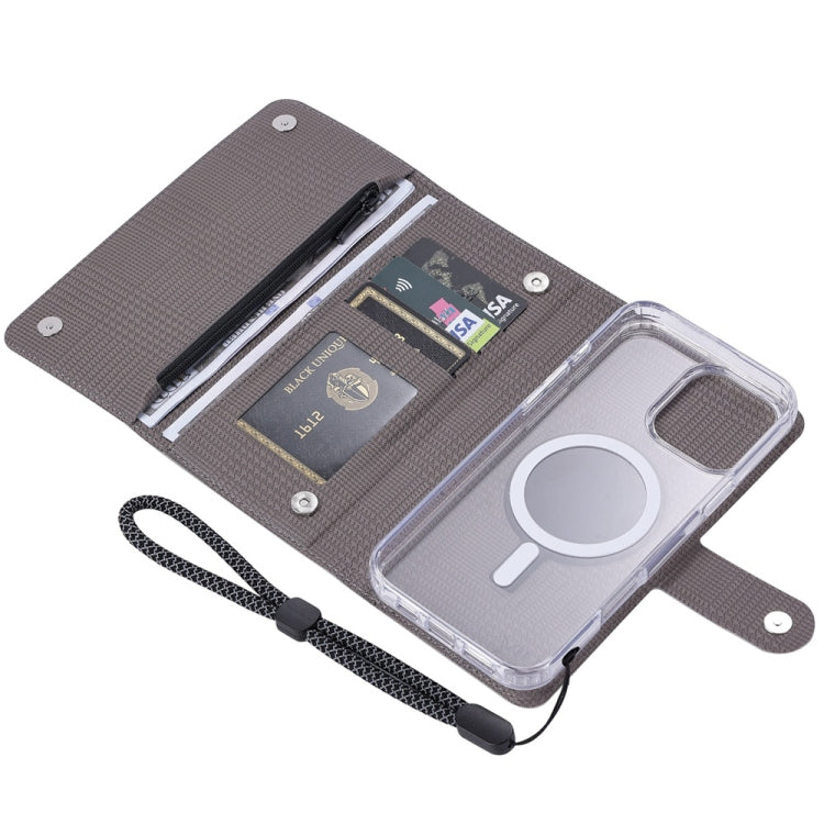 For iPhone 15 Plus ViLi GHB-C Series RFID MagSafe Magnetic Flip Leather Phone Case(Grey) by ViLi