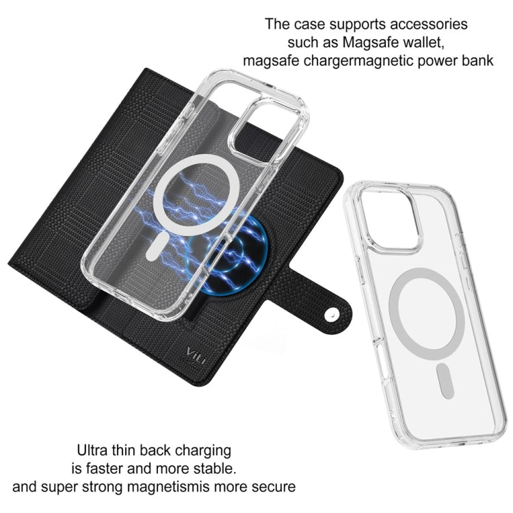 For iPhone 15 Pro ViLi GHB-C Series RFID MagSafe Magnetic Flip Leather Phone Case(Black) by ViLi
