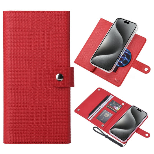 For iPhone 15 Pro ViLi GHB-C Series RFID MagSafe Magnetic Flip Leather Phone Case(Red) by ViLi