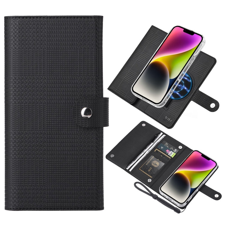 For iPhone 14 ViLi GHB-C Series RFID MagSafe Magnetic Flip Leather Phone Case(Black) by ViLi