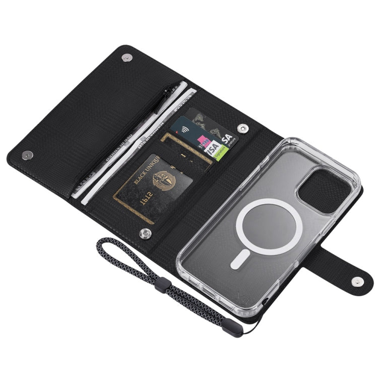 For iPhone 14 ViLi GHB-C Series RFID MagSafe Magnetic Flip Leather Phone Case(Black) by ViLi