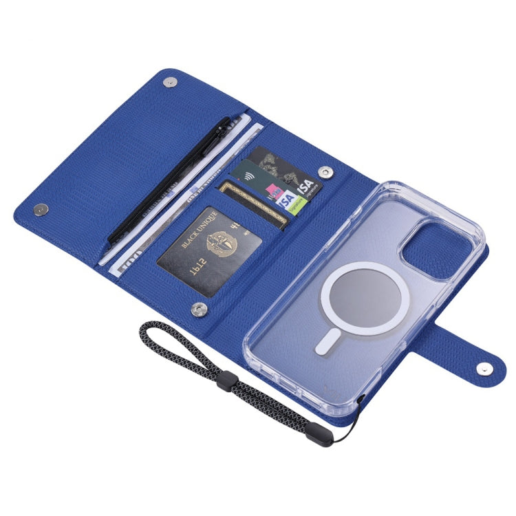 For iPhone 14 ViLi GHB-C Series RFID MagSafe Magnetic Flip Leather Phone Case(Blue) by ViLi