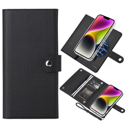 For iPhone 14 Plus ViLi GHB-C Series RFID MagSafe Magnetic Flip Leather Phone Case(Black) by ViLi