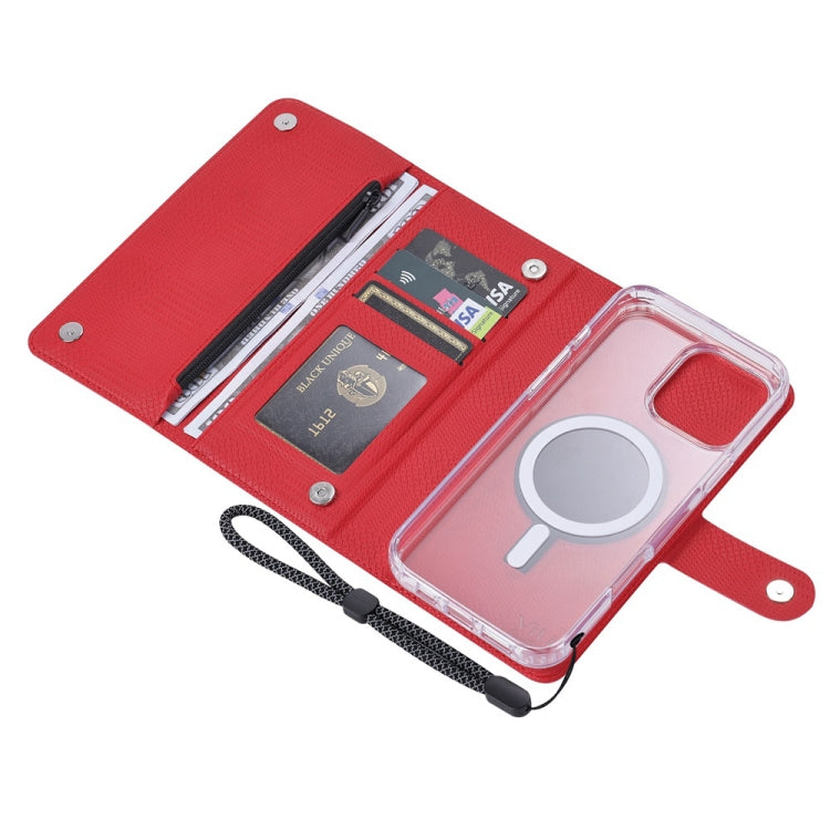 For iPhone 14 Pro Max ViLi GHB-C Series RFID MagSafe Magnetic Flip Leather Phone Case(Red) by ViLi