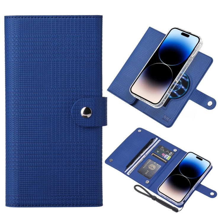 For iPhone 14 Pro Max ViLi GHB-C Series RFID MagSafe Magnetic Flip Leather Phone Case(Blue) by ViLi