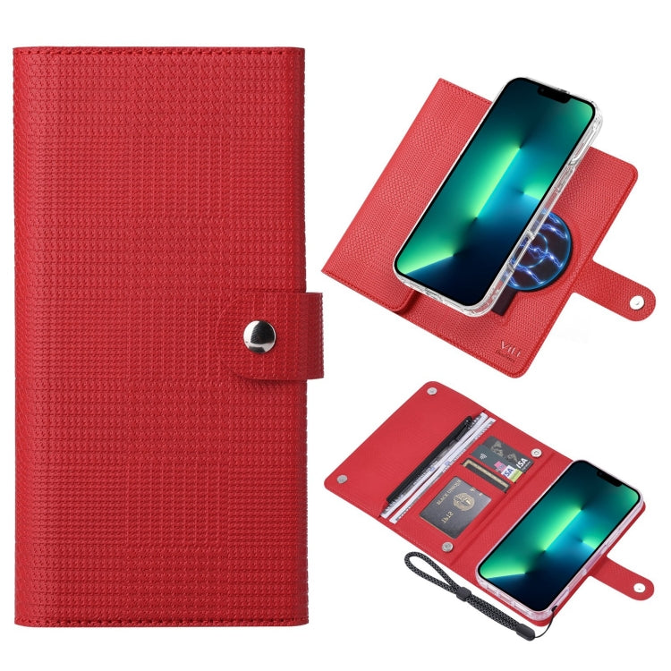 For iPhone 13 Pro Max ViLi GHB-C Series RFID MagSafe Magnetic Flip Leather Phone Case(Red) by ViLi