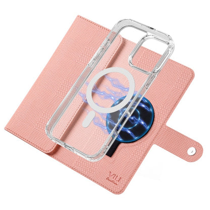 For iPhone 13 Pro ViLi GHB-C Series RFID MagSafe Magnetic Flip Leather Phone Case(Pink) by ViLi