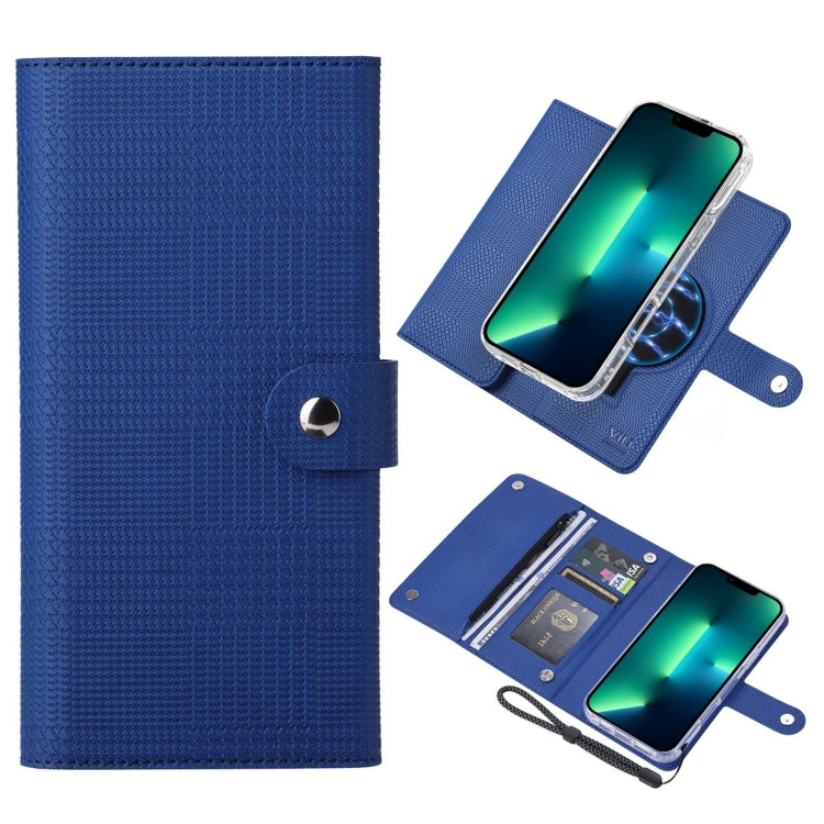 For iPhone 13 Pro ViLi GHB-C Series RFID MagSafe Magnetic Flip Leather Phone Case(Blue) by ViLi