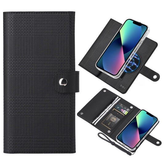 For iPhone 13 ViLi GHB-C Series RFID MagSafe Magnetic Flip Leather Phone Case(Black) by ViLi