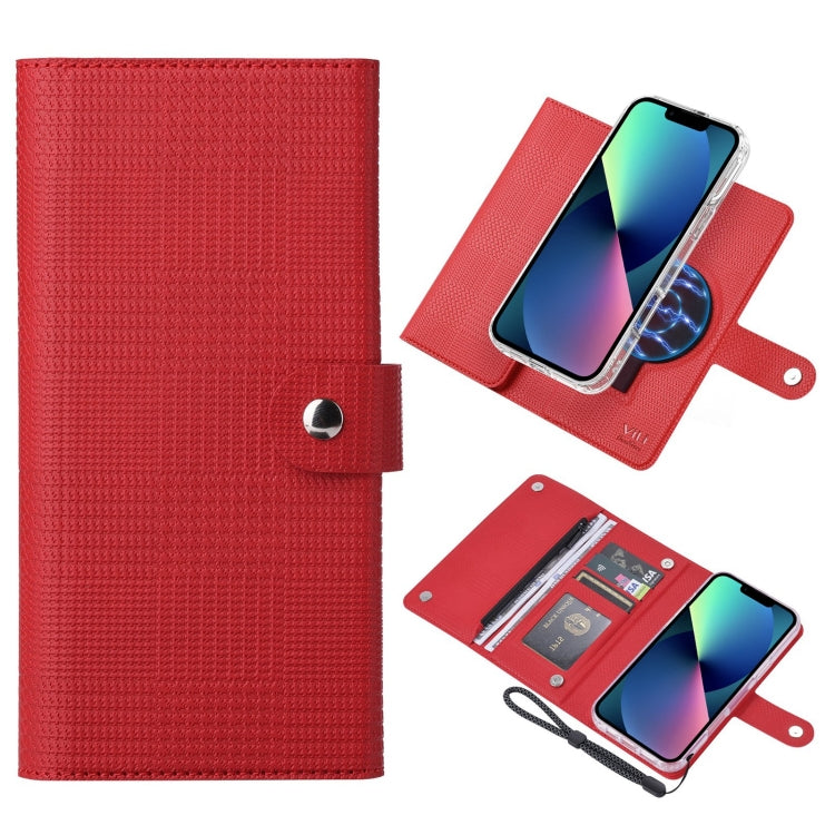 For iPhone 13 ViLi GHB-C Series RFID MagSafe Magnetic Flip Leather Phone Case(Red) by ViLi