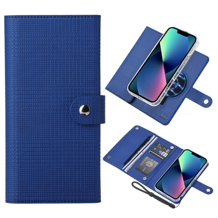 For iPhone 13 ViLi GHB-C Series RFID MagSafe Magnetic Flip Leather Phone Case(Blue) by ViLi