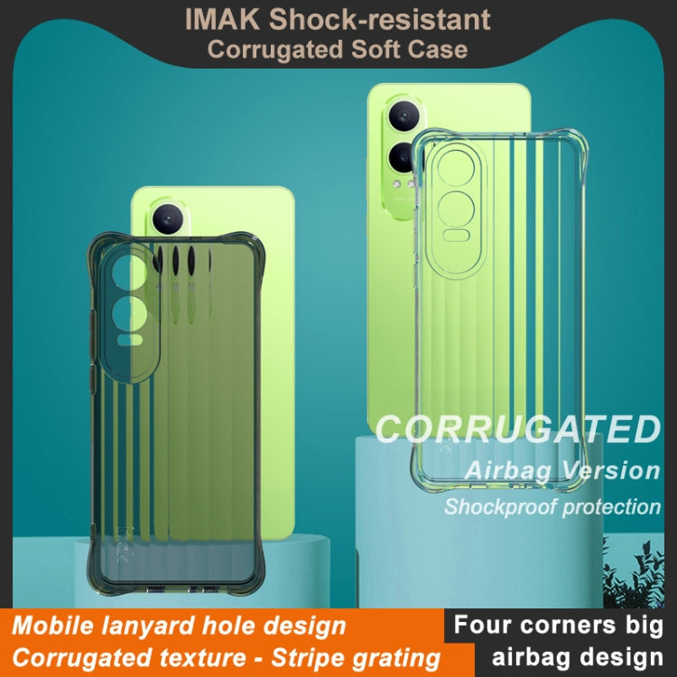 For OnePlus Nord CE4 Lite 5G IMAK Corrugated Texture Airbag TPU Phone Case(Transparent Black) by imak