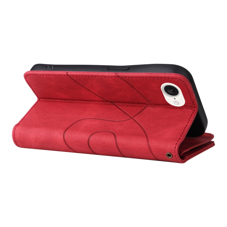 For iPhone 16e Dual-color 9 Card Slots Zipper Wallet Leather Phone Case(Red) by bashfashion