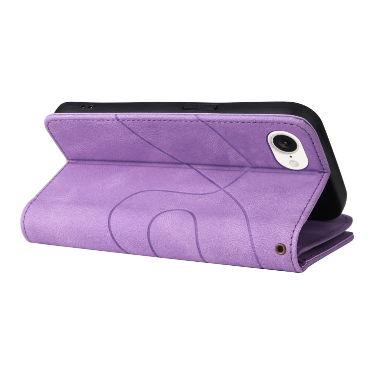 For iPhone 16e Dual-color 9 Card Slots Zipper Wallet Leather Phone Case(Purple) by bashfashion
