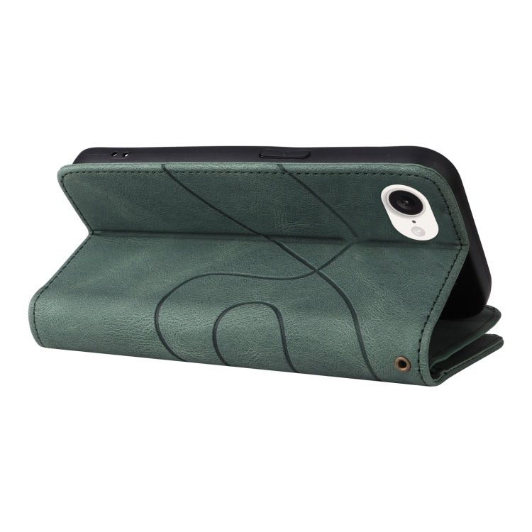 For iPhone 16e Dual-color 9 Card Slots Zipper Wallet Leather Phone Case(Green) by bashfashion