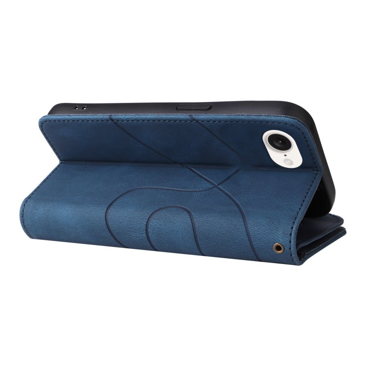 For iPhone 16e Dual-color 9 Card Slots Zipper Wallet Leather Phone Case(Blue) by bashfashion
