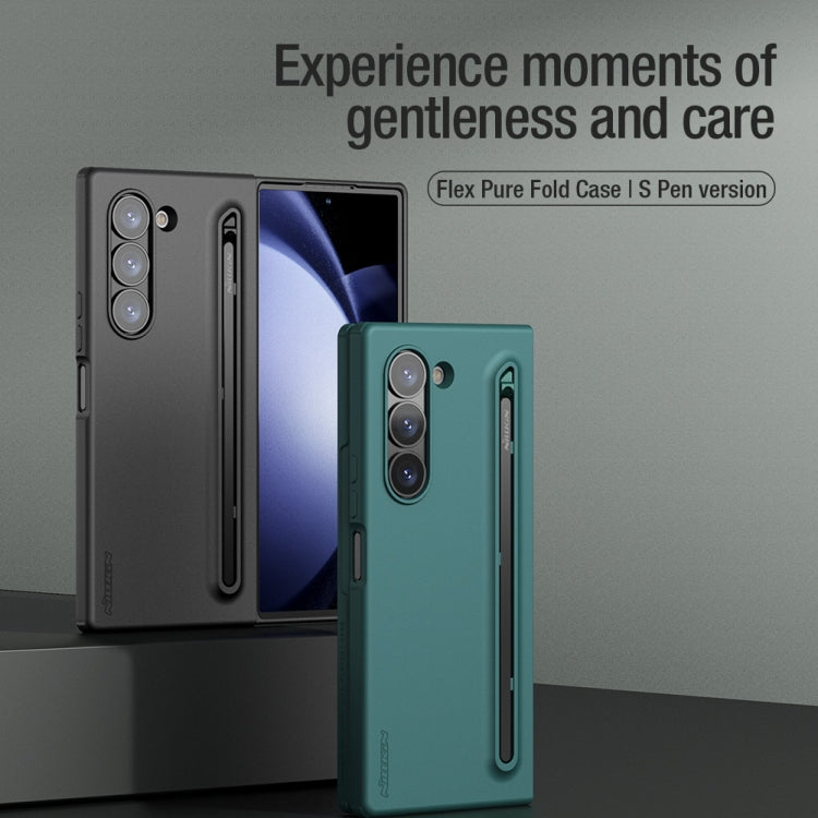 For Samsung Galaxy Z Fold6 5G NILLKIN Flex Pure PC + Liquid Silicone Phone Case with S Pen(Black) by NILLKIN