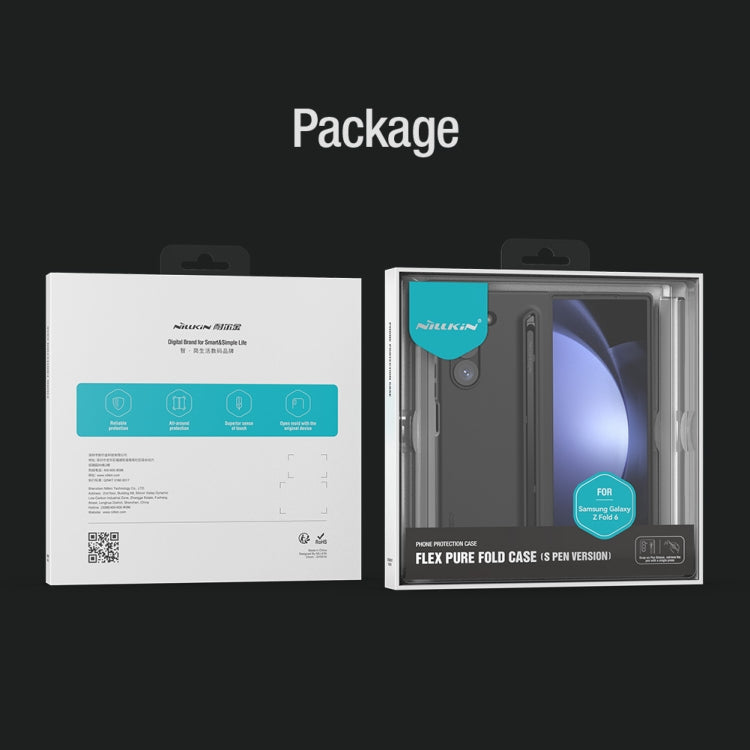 For Samsung Galaxy Z Fold6 5G NILLKIN Flex Pure PC + Liquid Silicone Phone Case with S Pen(Black) by NILLKIN