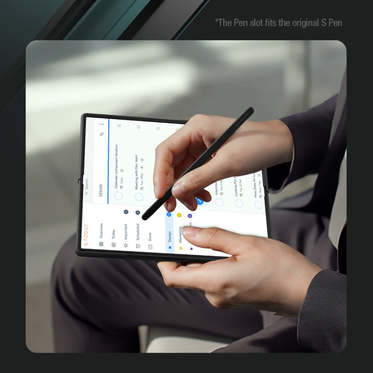 For Samsung Galaxy Z Fold6 5G NILLKIN Flex Pure PC + Liquid Silicone Phone Case with S Pen(Black) by NILLKIN