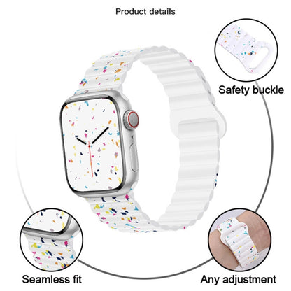 For Apple Watch Ultra 2 49mm Colorful Dots Magnetic Silicone Watch Band(White) by bashfashion