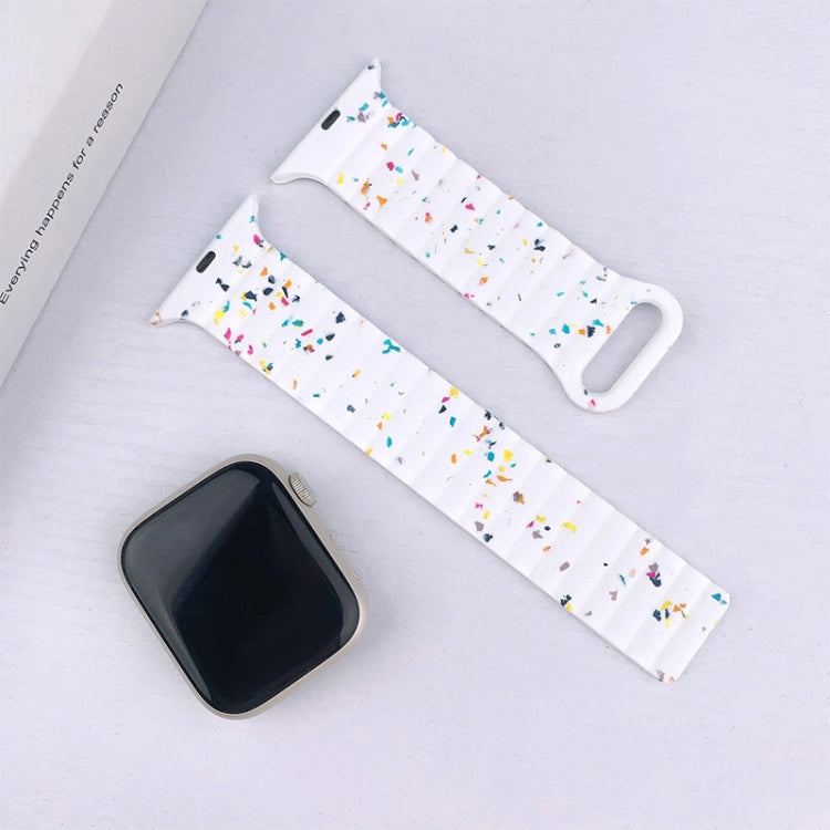 For Apple Watch Series 6 40mm Colorful Dots Magnetic Silicone Watch Band(Pink) by bashfashion