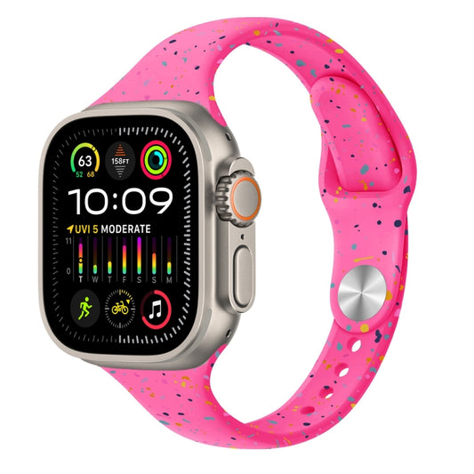 For Apple Watch Ultra 2 49mm Slim Style Colorful Dots Silicone Watch Band(Pink) by bashfashion