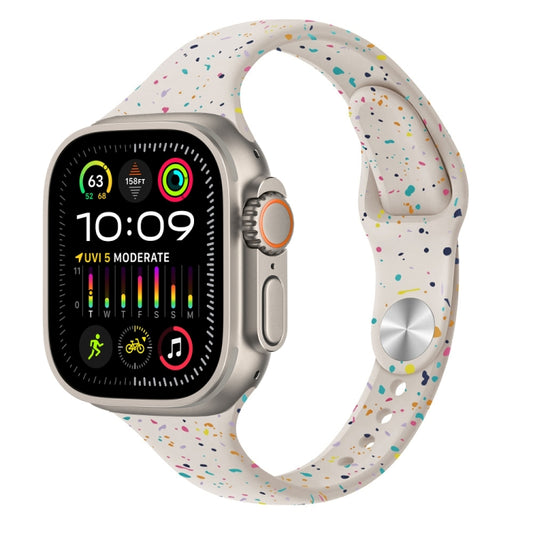 For Apple Watch Ultra 2 49mm Slim Style Colorful Dots Silicone Watch Band(Starlight) by bashfashion