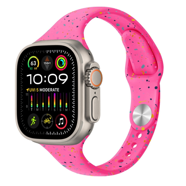 For Apple Watch Ultra 49mm Slim Style Colorful Dots Silicone Watch Band(Pink) by bashfashion