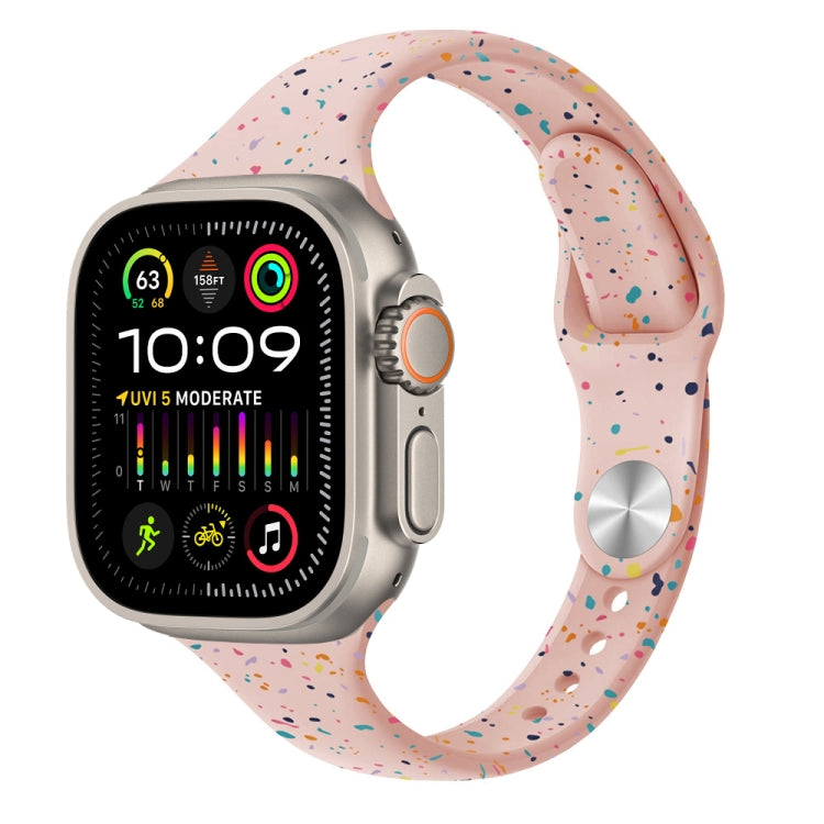 For Apple Watch Ultra 49mm Slim Style Colorful Dots Silicone Watch Band(Pink Sand) by bashfashion