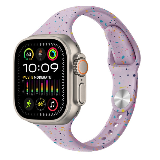 For Apple Watch Ultra 49mm Slim Style Colorful Dots Silicone Watch Band(Light Purple) by bashfashion