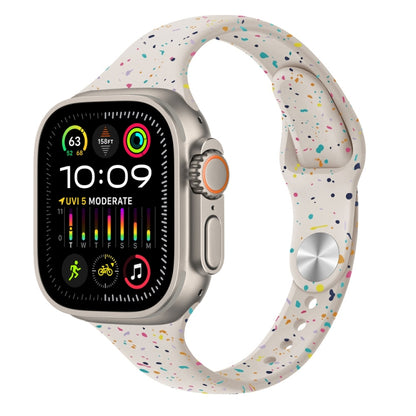 For Apple Watch Ultra 49mm Slim Style Colorful Dots Silicone Watch Band(Starlight) by bashfashion