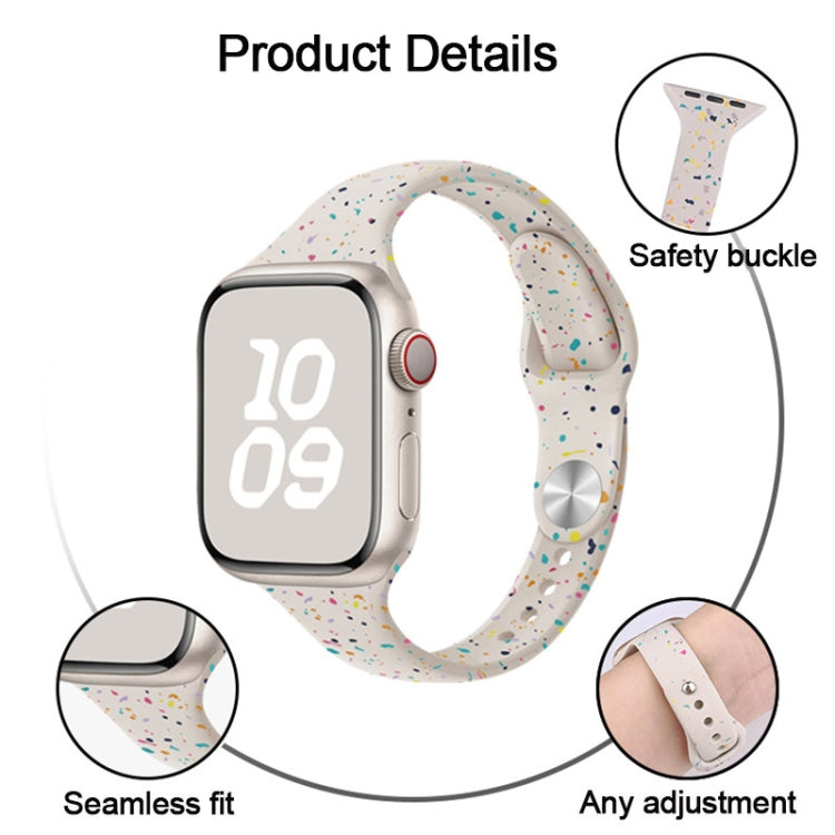 For Apple Watch Ultra 2 49mm Slim Style Colorful Dots Silicone Watch Band(Milk Tea) by bashfashion